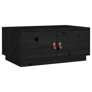 vidaXL Stolić za kavu crni 80 x 50 x 35 cm od masivne borovine