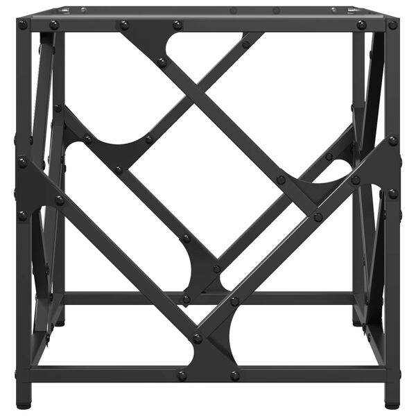 vidaXL Stolić s prozirnom staklenom površinom 40x40x41 cm čelik