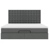 vidaXL Otomanski krevet s madracem i LED tamnosivi 160x200cm tkanine