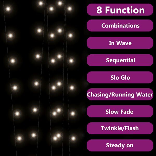 vidaXL Solarna vilinska svjetla 2 kom 2 x 200 LED hladna bijela