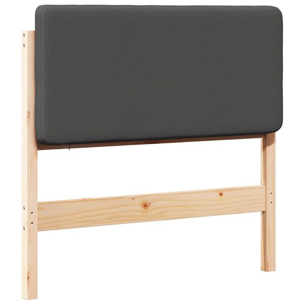 vidaXL Tapecirani uzglavlje s uzglavljem Smeđa i tamno siva 90 cm