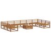 vidaXL Set vanjskih sofa 11 pcs Prirodna Čvrsto drvo akacije