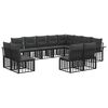 vidaXL Set vanjskih sofa 12 pcs Crna i tamno siva Poliester