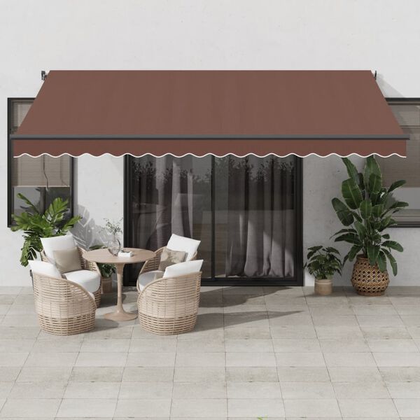 vidaXL Tenda na ručno uvlačenje smeđa 450 x 350 cm