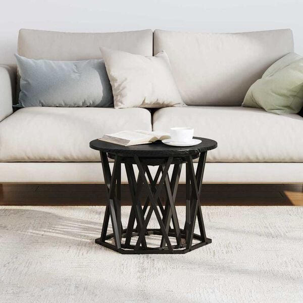 vidaXL Bocni stol 2 pcs Crni hrast Inženjerska drva i čelik