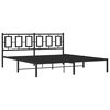 vidaXL Metalni okvir za krevet s uzglavljem crni 183x213 cm