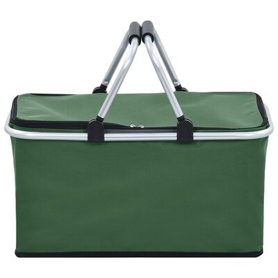 vidaXL Sklopiva torba za hlađenje zelena 46 x 27 x 23 cm aluminijska
