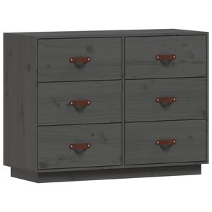 vidaXL Komoda siva 100 x 40 x 75 cm od masivne borovine