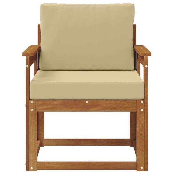 vidaXL Vanjski kauč Čvrsto drvo akacije i poliester Prirodna