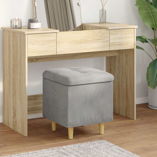 vidaXL Otoman za pohranu Svijetlo siva 40 x 40 x 45 cm Bar&scaron;un