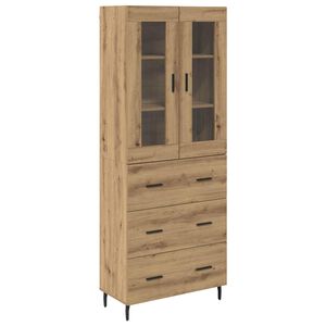 vidaXL Highboard s ladicama 2 pcs Umjetnički hrast Konstruirano drvo