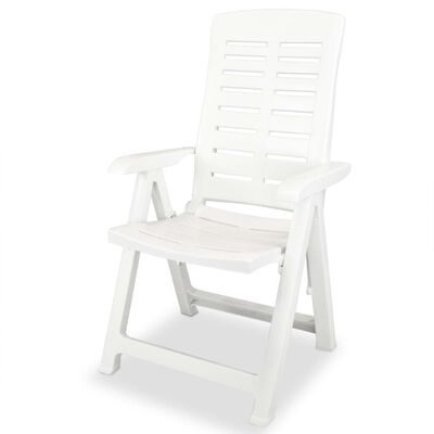 vidaXL Podesive vrtne stolice 4 kom plastične bijele