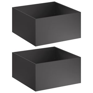 vidaXL Vrtna saksija 2 kom. Crna 60 x 60 x 40 cm Čelična vrata