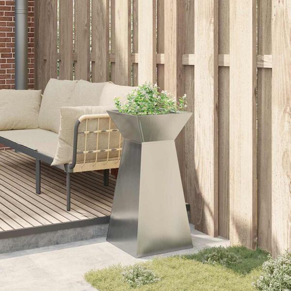 vidaXL Stup saksija Srebrno 35 x 35 x 73 cm