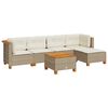 vidaXL 6-dijelni set vrtnih sofa s jastucima bež od poliratana