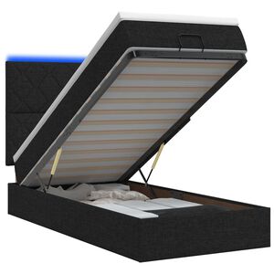 vidaXL Krevet od pjene s madracem i LED-om Crna 80 x 200 cm Tkanina