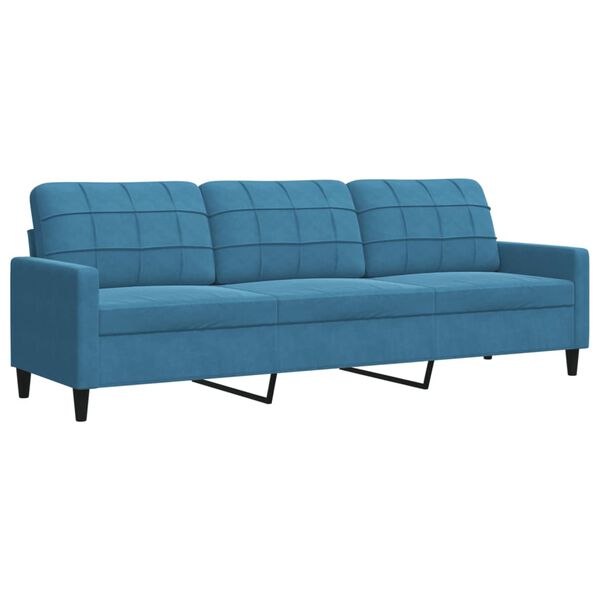 vidaXL 4-dijelni set sofa s jastucima plavi bar&scaron;unasti