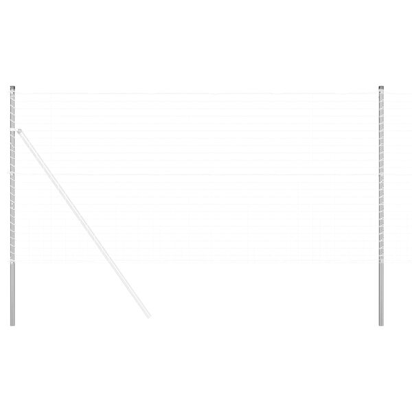 vidaXL Stup za ogradu 12 pcs Srebrno Čelik s pra&scaron;kastim premazom