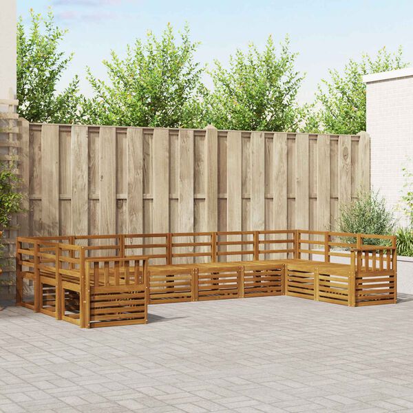 vidaXL Setovi sofa 10 pcs Prirodna Čvrsto drvo akacije