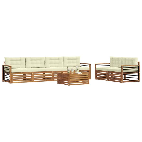 vidaXL Set vanjskih sofa s jastukom 7 pcs Prirodna i krem