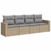 vidaXL 4-dijelni set vrtnih sofa s jastucima bež od poliratana