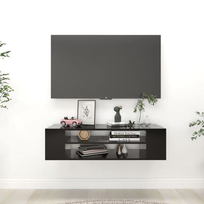 vidaXL Viseći TV ormarić crni 100 x 30 x 26,5 cm konstruirano drvo