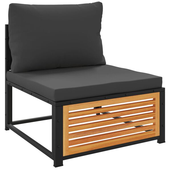 vidaXL Vrtna sofa bez naslona za ruke s jastucima masivno drvo bagrema