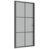 vidaXL Unutarnja vrata 102,5 x 201,5 cm crna od mat stakla i aluminija