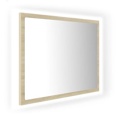 vidaXL LED kupaonsko ogledalo boja hrasta sonome 60x8,5x37 cm akrilno