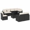 vidaXL 9-dijelni set vrtnih sofa s jastucima crni od poliratana