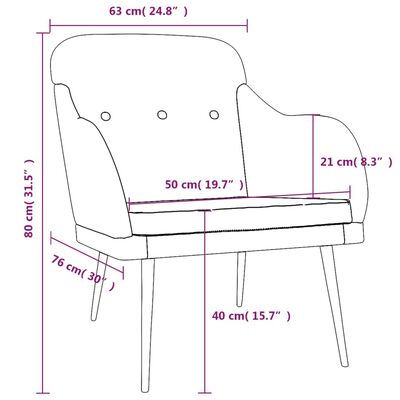 vidaXL Fotelja crna 63 x 76 x 80 cm od tkanine