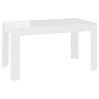 vidaXL Blagovaonski stol visoki sjaj bijeli 140x74,5x76 cm od iverice