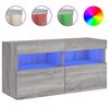 vidaXL Zidni TV ormarić s LED svjetlima boja hrasta 80x30x40 cm