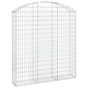 vidaXL Gabionska ko&scaron;ara s lukom 150x30x160/180 cm pocinčano željezo