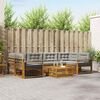 vidaXL Set vanjskih sofa s jastukom 7 pcs Prirodna i svijetlo siva