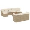 vidaXL 11-dijelni set vrtnih sofa od poliratana s jastucima bež