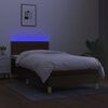 vidaXL Krevet box spring s madracem LED tamnosmeđi 90x190 cm tkanina