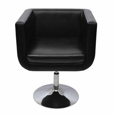 vidaXL Barska stolica od umjetne kože crna
