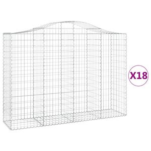 vidaXL Lučne gabionske ko&scaron;are 18kom 200x50x140/160cm pocinčano željezo