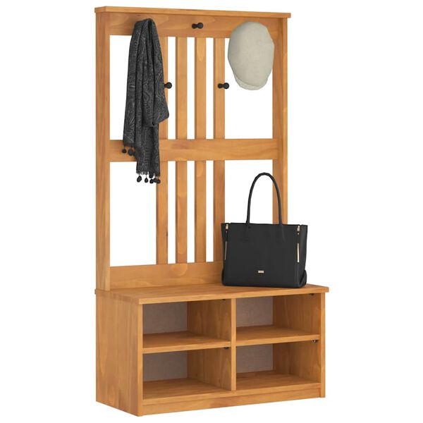 vidaXL Drvo za dvoranu SANDNES 87x40x159,5 cm puno drvo bor