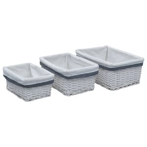 vidaXL 3-dijelni set uklapajućih ko&scaron;ara od vrbe bijeli