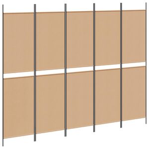 vidaXL 5-Panelni Pregrađivač Bež 250 x 200 cm Tkanina