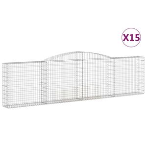 vidaXL Lučne gabionske ko&scaron;are 15kom 400x30x100/120cm pocinčano željezo