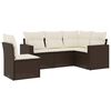 vidaXL 5-dijelni set vrtnih sofa s jastucima poliratan smeđi