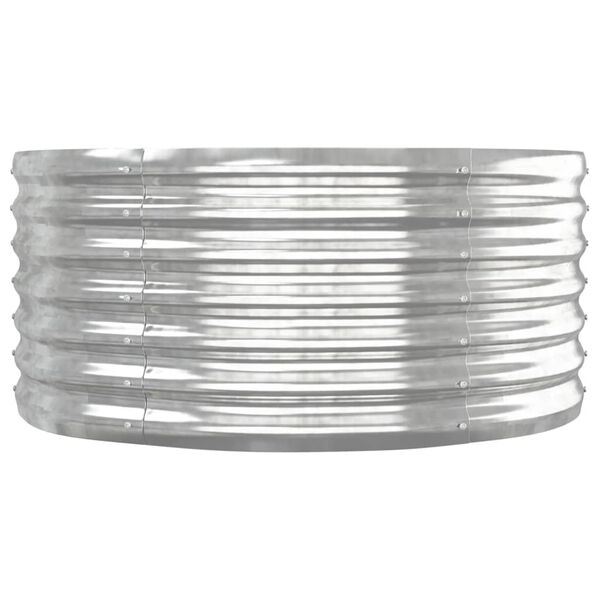 vidaXL Povišena vrtna gredica od pocinčanog čelika 152 x 80 x 36 cm srebrna