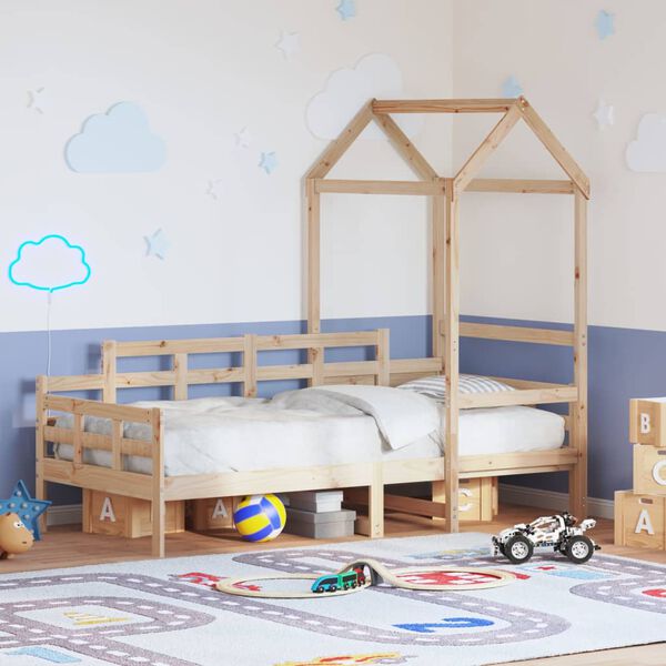 vidaXL Dnevni krevet s krovom bez madraca 80 x 200 cm masivno drvo