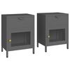 vidaXL Noćni ormarići 2 kom antracit 40x30x54,5 cm od čelika i stakla