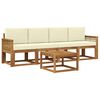 vidaXL Set vanjskih sofa 5 kom. 4-sjedala Prirodna i krem