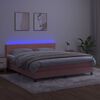 vidaXL Krevet box spring s madracem LED ružičasti 160x200cm bar&scaron;unasti