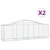 vidaXL Lučne gabionske ko&scaron;are 2 kom 200x50x60/80 cm pocinčano željezo